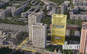 1-к квартира, строящийся дом, 37м2, 23/29 этаж