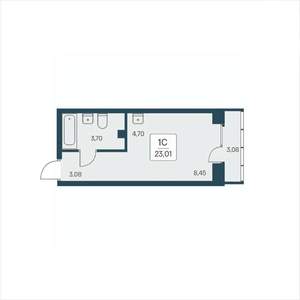 Студия квартира, вторичка, 23м2, 25/25 этаж