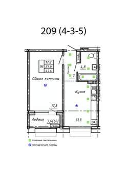 Студия квартира, вторичка, 41м2, 3/15 этаж