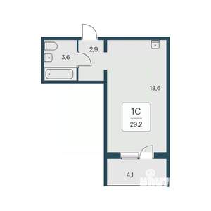 Студия квартира, вторичка, 29м2, 10/17 этаж