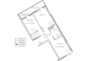 2-к квартира, строящийся дом, 72м2, 12/24 этаж
