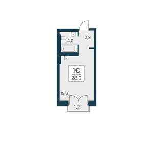 Студия квартира, вторичка, 28м2, 24/30 этаж