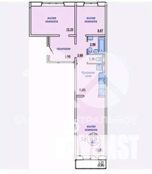 3-к квартира, вторичка, 58м2, 8/10 этаж