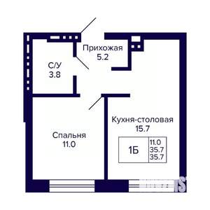 1-к квартира, вторичка, 36м2, 11/11 этаж