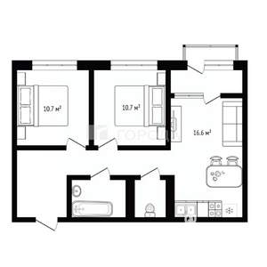 2-к квартира, вторичка, 61м2, 7/15 этаж