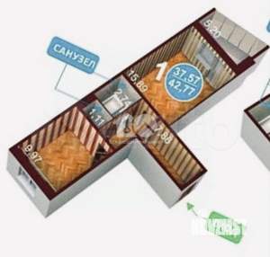 1-к квартира, вторичка, 37м2, 8/10 этаж