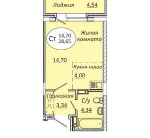 1-к квартира, вторичка, 29м2, 10/25 этаж