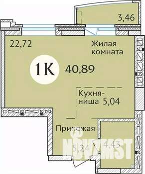 1-к квартира, сданный дом, 41м2, 20/23 этаж