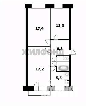 3-к квартира, вторичка, 62м2, 5/5 этаж