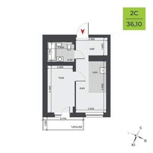 2-к квартира, вторичка, 36м2, 10/21 этаж