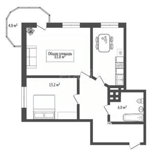 3-к квартира, вторичка, 64м2, 22/25 этаж