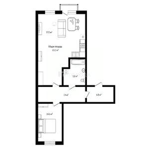 2-к квартира, вторичка, 63м2, 2/6 этаж