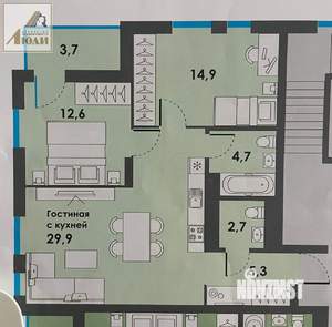 3-к квартира, вторичка, 70м2, 5/9 этаж