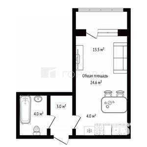 Студия квартира, вторичка, 25м2, 13/17 этаж