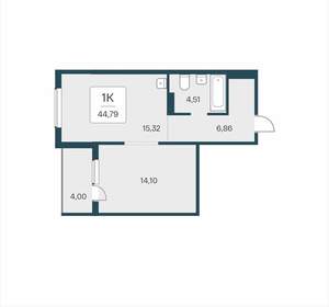 1-к квартира, вторичка, 45м2, 8/17 этаж