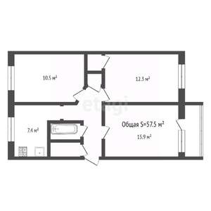3-к квартира, вторичка, 58м2, 5/5 этаж