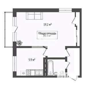 1-к квартира, вторичка, 32м2, 3/4 этаж