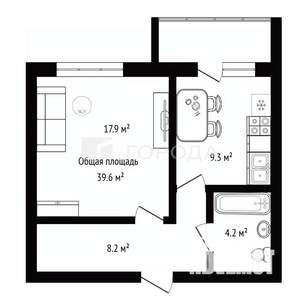 1-к квартира, вторичка, 40м2, 2/10 этаж