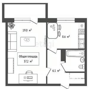 1-к квартира, вторичка, 37м2, 10/10 этаж