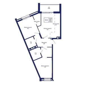 3-к квартира, вторичка, 72м2, 8/14 этаж