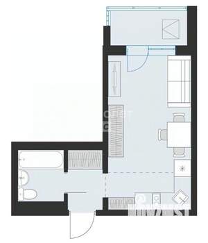Студия квартира, вторичка, 28м2, 7/17 этаж