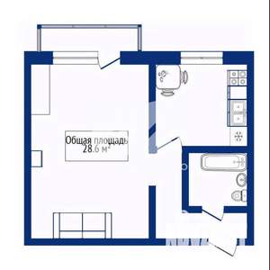 1-к квартира, вторичка, 29м2, 5/5 этаж