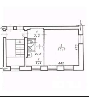 1-к квартира, вторичка, 31м2, 1/2 этаж