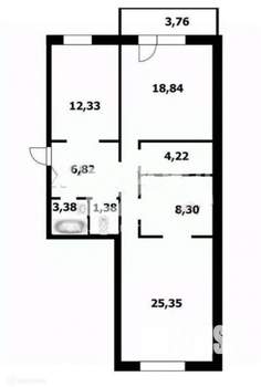 3-к квартира, вторичка, 86м2, 6/10 этаж