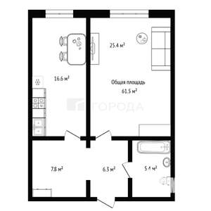 2-к квартира, вторичка, 62м2, 10/10 этаж