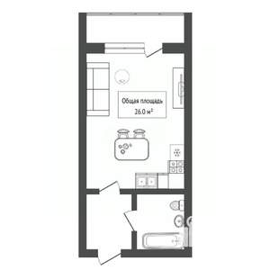 Студия квартира, вторичка, 26м2, 5/7 этаж