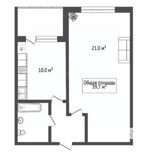 1-к квартира, вторичка, 40м2, 8/9 этаж