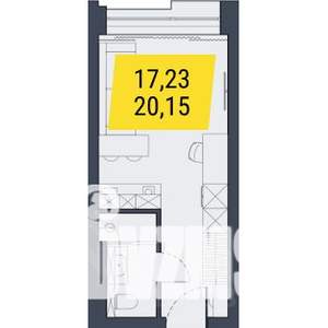 Студия квартира, вторичка, 20м2, 21/29 этаж