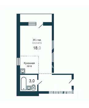 Студия квартира, вторичка, 25м2, 17/24 этаж