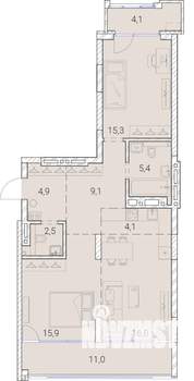 3-к квартира, вторичка, 89м2, 13/25 этаж