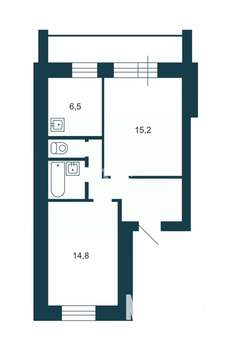 2-к квартира, вторичка, 51м2, 4/5 этаж