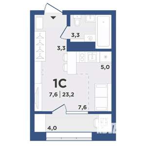 1-к квартира, вторичка, 23м2, 6/9 этаж