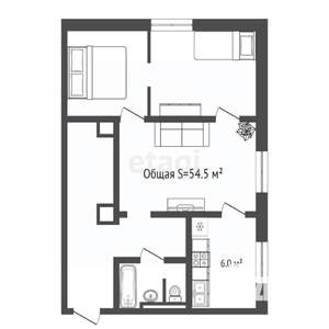 2-к квартира, вторичка, 55м2, 5/5 этаж