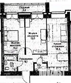 2-к квартира, вторичка, 56м2, 1/13 этаж