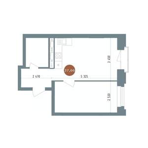 2-к квартира, вторичка, 38м2, 11/17 этаж
