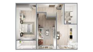 2-к квартира, вторичка, 64м2, 3/17 этаж