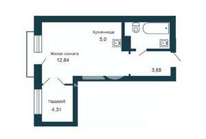 Студия квартира, вторичка, 30м2, 13/24 этаж