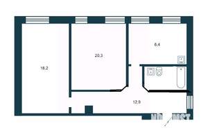 2-к квартира, вторичка, 61м2, 1/4 этаж