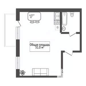 Студия квартира, вторичка, 31м2, 2/3 этаж
