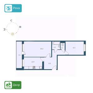 2-к квартира, вторичка, 59м2, 4/17 этаж