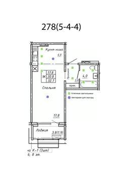 Студия квартира, вторичка, 33м2, 4/15 этаж