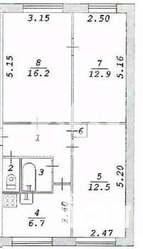 3-к квартира, вторичка, 58м2, 1/5 этаж