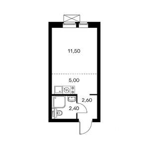 Студия квартира, вторичка, 22м2, 6/17 этаж