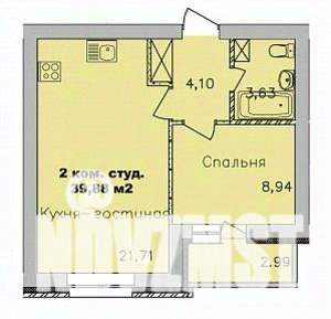 2-к квартира, вторичка, 40м2, 3/9 этаж