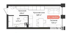1-к квартира, вторичка, 25м2, 18/20 этаж
