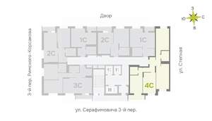 4-к квартира, строящийся дом, 80м2, 3/25 этаж